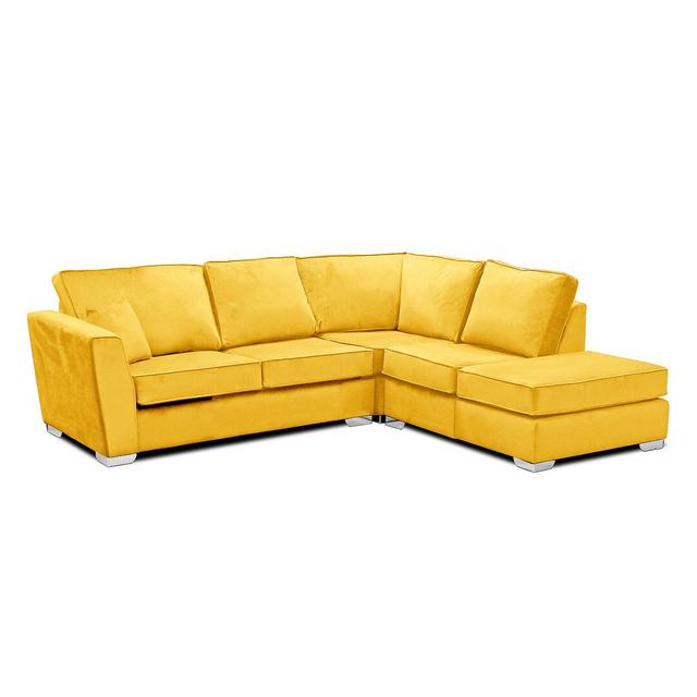 Quade 3 - Piece Velvet Sofa & Chaise Fairmont Park Orientation: Right Hand Facing, Upholstery Colour: Lemon on Productcaster.