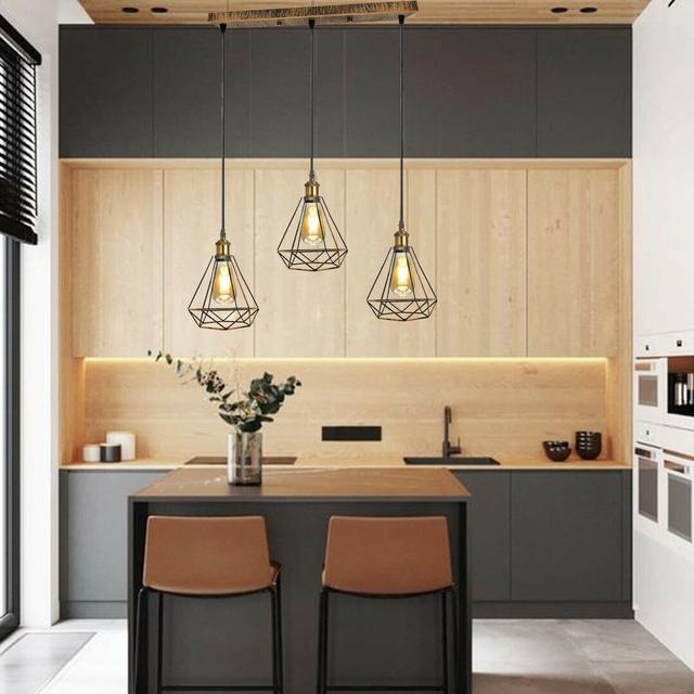 Gamada 3 - Light Kitchen Island Geometric Pendant Williston Forge Finish: Black on Productcaster.