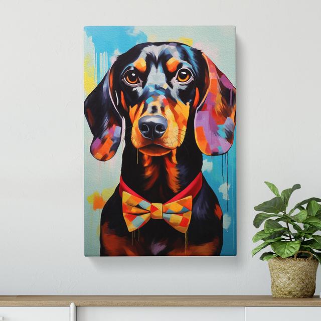 Dachshund Modern - No Frame Print Marlow Home Co. Size: 76cm H x 50cm W x 3cm D on Productcaster.