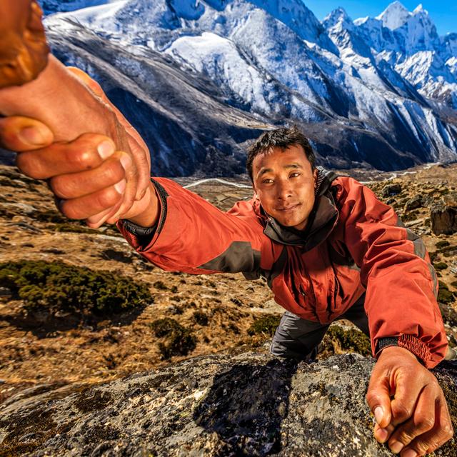 Climbing In Himalayas by Hadynyah - No Frame Print on Canvas Alpen Home Size: 91cm H x 91cm W on Productcaster.