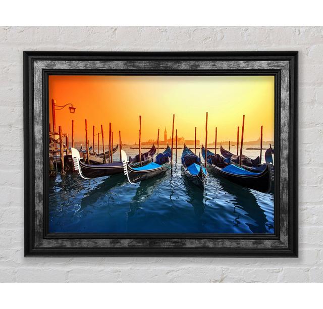 Gondola Line Up 6 Framed Print Bright Star Size: 59.7cm H x 84.1cm W on Productcaster.