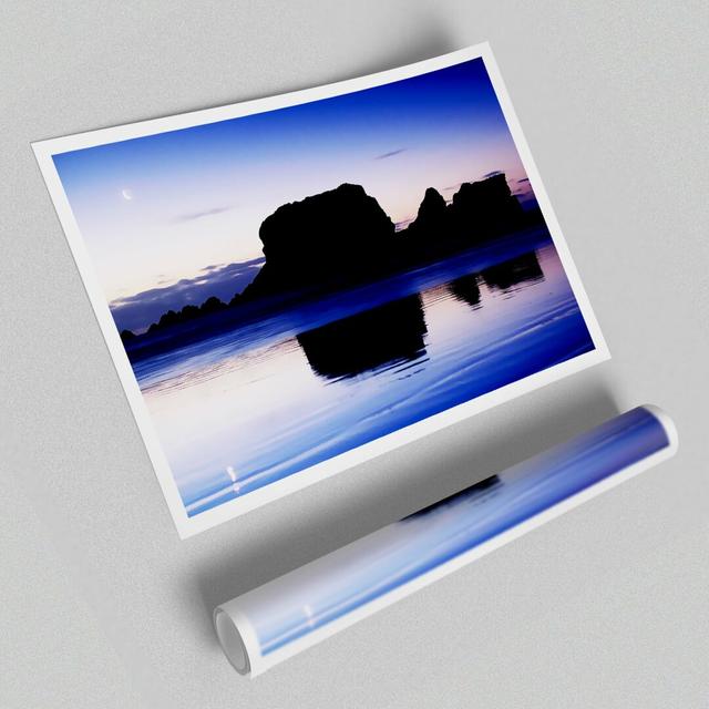 Moonlit Ocean Reflection - Unframed Photograph Print on Paper East Urban Home Format: Paper, Size: 59.4cm H x 84.1cm W x 1cm D on Productcaster.