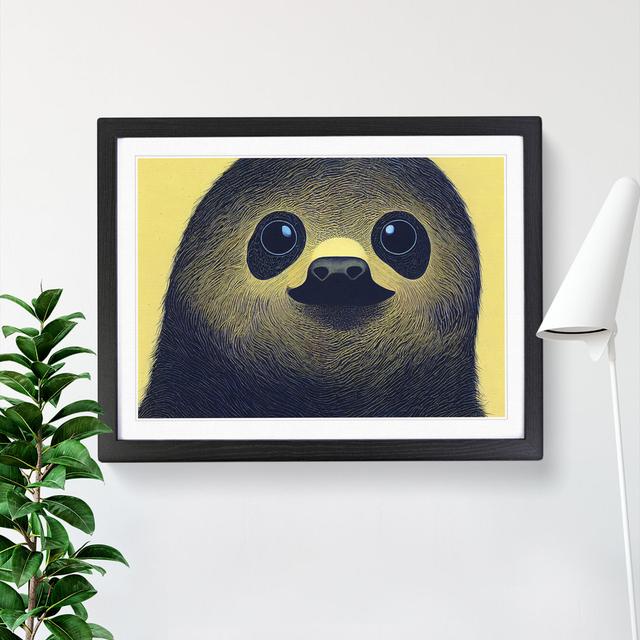 Groovy Sloth - Single Picture Frame Print Latitude Vive Size: 34cm H x 46cm W x 2cm D, Format: Black Framed on Productcaster.