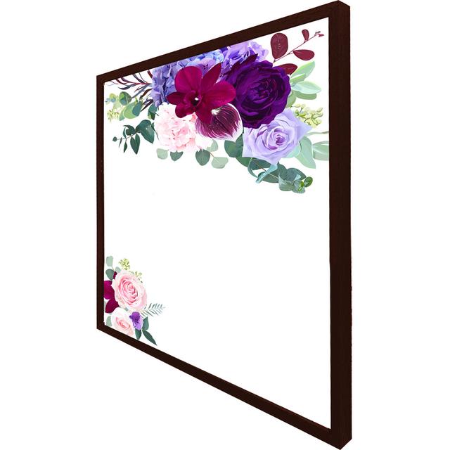 Hiko Pink & Purple Roses - Single Picture Frame Art Prints ClassicLiving Size: 61cm H x 61cm W x 4cm D, Frame Colour: Brown Framed on Productcaster.