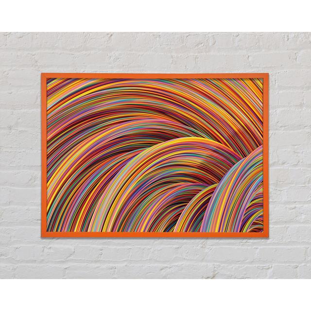 Colourful Tubes Curving In Formation Framed Print Ivy Bronx Size: 21cm H x 29.7cm W x 2cm D, Format: Blue Framed Paper on Productcaster.