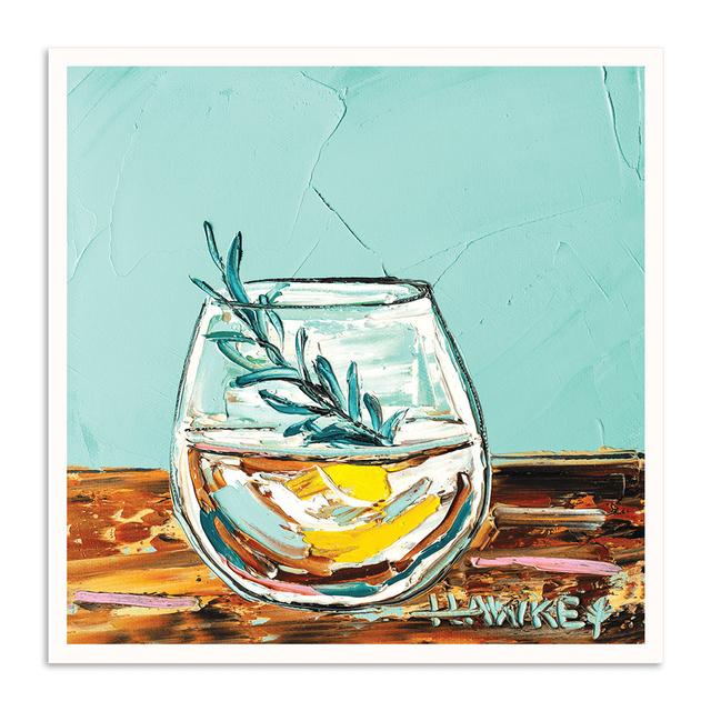 Gin and Tonic by Angela Hawkey - Painting Rosalind Wheeler Size: 41cm H x 41cm W x 1cm D, Format: Paper on Productcaster.