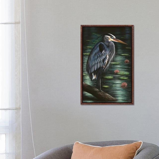 Heron by Richard Macwee - Gallery-Wrapped Canvas Giclée on Canvas 17 Stories Format: Classic Wood Framed, Size: 66.04cm H x 45.72cm W x 3.81cm D on Productcaster.