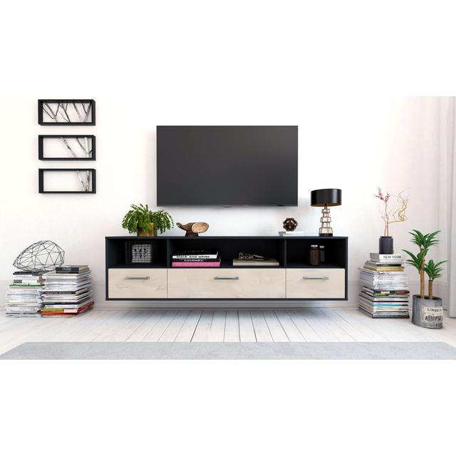 Bastiaan TV stand, color: red/anthracite, flying/metal handles, size: 180x49x35cm Brayden Studio Colour: Cedar/Anthracite on Productcaster.