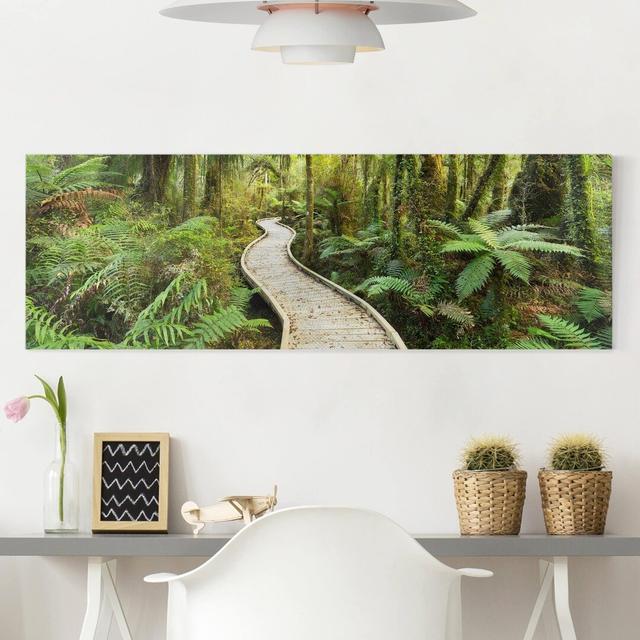 Path in the Jungle - Wrapped Canvas Art Prints Union Rustic Size: 40cm H x 120cm W on Productcaster.