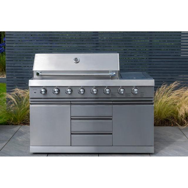 6 - Burner Free Standing Gas Grill with Side Burner and Cabinet Norfolk Grills on Productcaster.