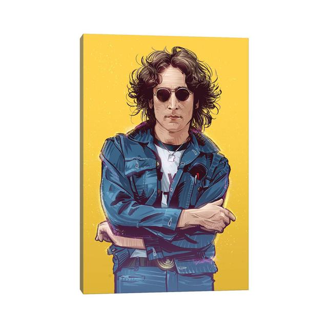 John Lennon by Nikita Abakumov - Wrapped Canvas Graphic Art Rosalind Wheeler Size: 30.48cm H x 20.32cm W x 1.91cm D on Productcaster.