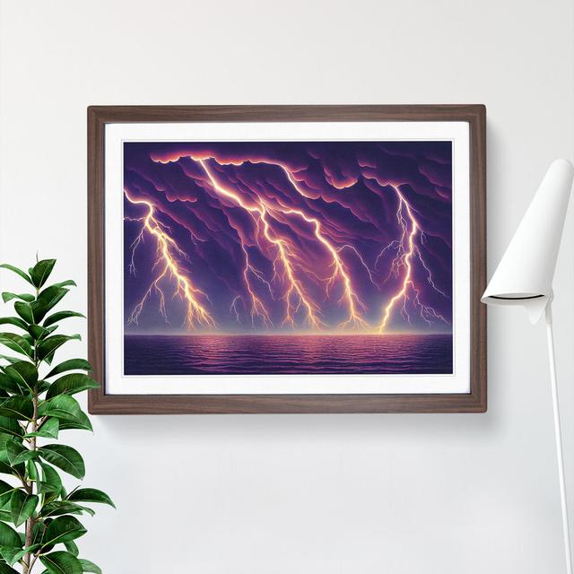 Watercolour Lightning Vol.6 - Picture Frame Graphic Art 17 Stories Frame Colour: Walnut Framed, Size: 46cm H x 64cm W x 2cm D on Productcaster.