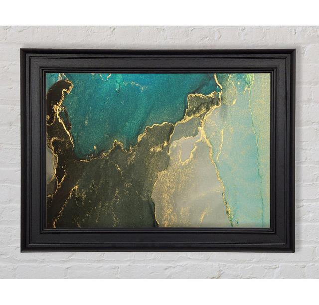 Glitter Shimmer Teal - Single Picture Frame Art Prints Canora Grey Size: 84.1cm H x 142.2cm W x 8cm D on Productcaster.