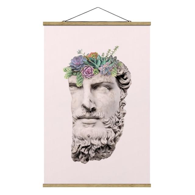 Head with Succulents - Unframed Graphic Art Bloomsbury Market Size: 120cm H x 80cm W x 0.3cm D on Productcaster.