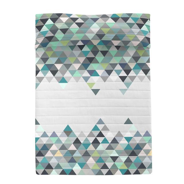 Niven Gray/Turquoise/Sage 150 TC Modern & Contemporary Bedspread Mikado Living Size: 240 x 260 cm Bedspread on Productcaster.