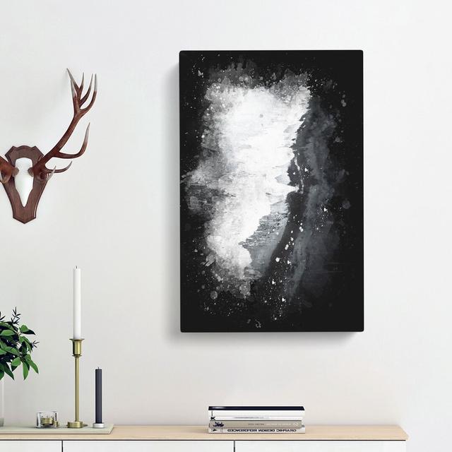 Black Sand Beach In Iceland Abstract - Wrapped Canvas Print East Urban Home Size: 76cm H x 50cm W x 3cm D on Productcaster.