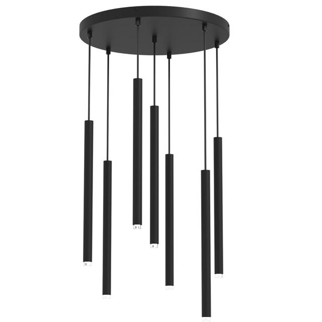 Monza 7 - Light Cluster Pendant HowHomely Shade Colour: Black on Productcaster.