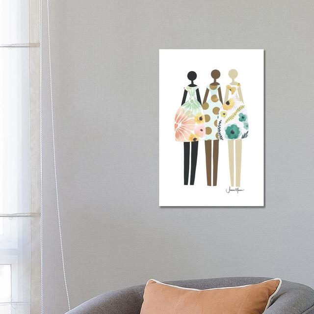 Diverse Fashion Dolls In Pastel by LouLouArtStudio - Wrapped Canvas Print Metro Lane Size: 66.04cm H x 45.72cm W x 3.81cm D on Productcaster.