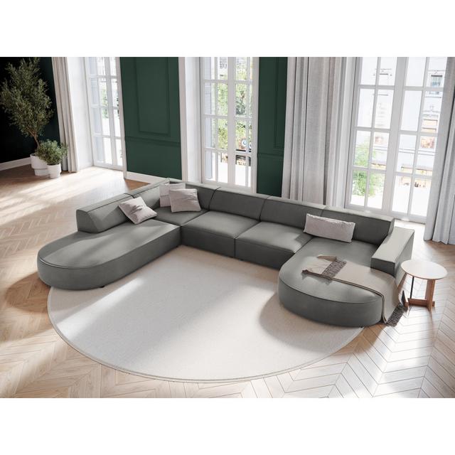 Jodie 5 - Piece Upholstered Corner Sectional Micadoni Home Upholstery Colour: Grey, Orientation: Left Hand Facing on Productcaster.