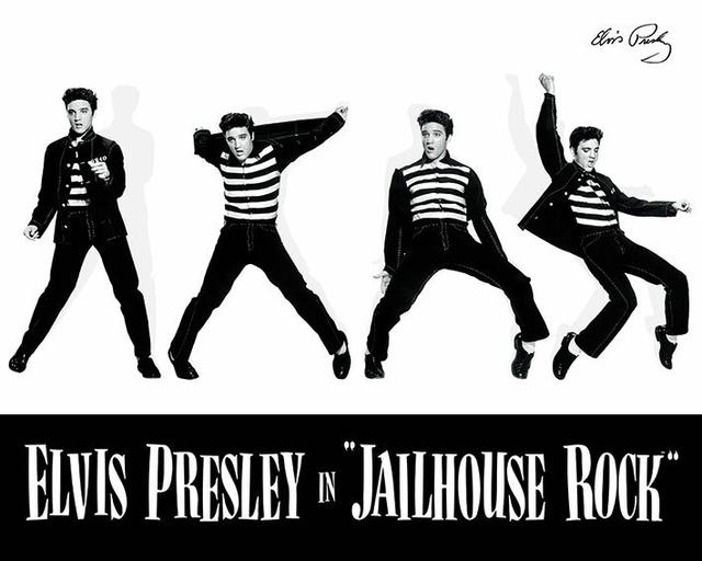 Elvis Jailhouse Rock Vintage Advertisement Graphic Art Print East Urban Home Size: 40cm H x 50cm W, Format: Linen on Productcaster.