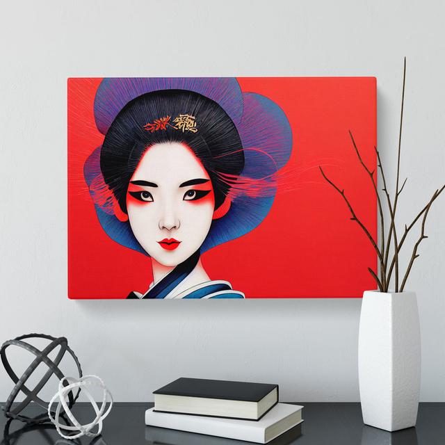 Intriguing Geisha - Wrapped Canvas Painting ClassicLiving Size: 35cm H x 50cm W x 3cm D on Productcaster.