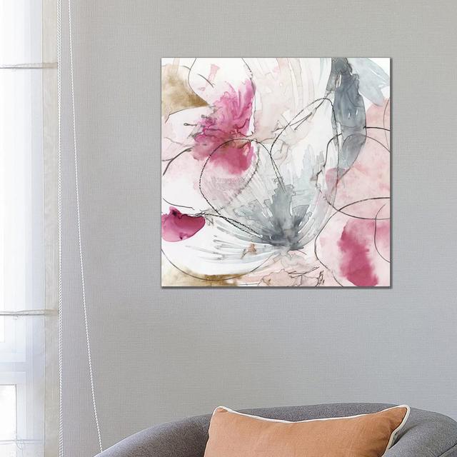 Pretty in Pink II by Asia Jensen - Wrapped Canvas Painting ClassicLiving Size: 66.04cm H x 66.04cm W x 3.81cm D on Productcaster.