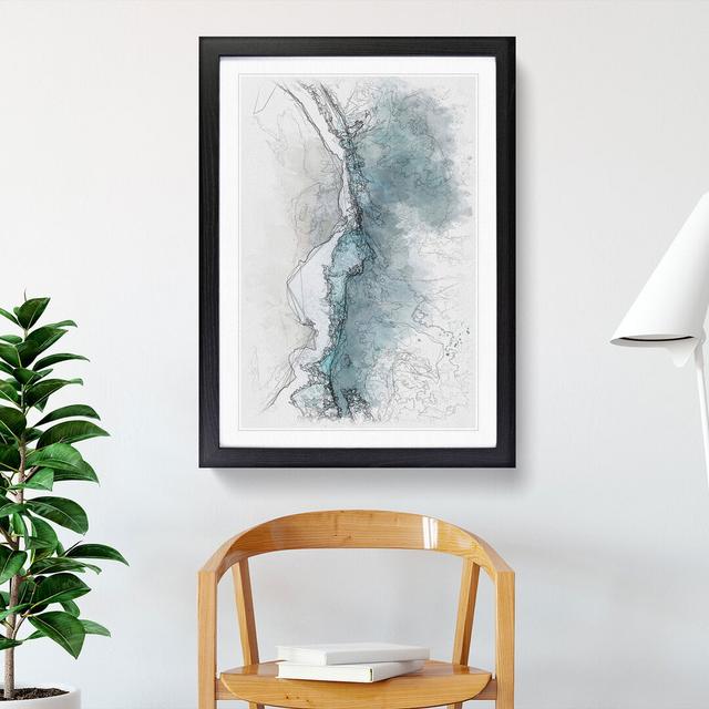 Ocean Kissing The Beach Sketch - Picture Frame Painting Print East Urban Home Size: 87cm H x 62cm W x 2cm D, Format: Black Framed on Productcaster.