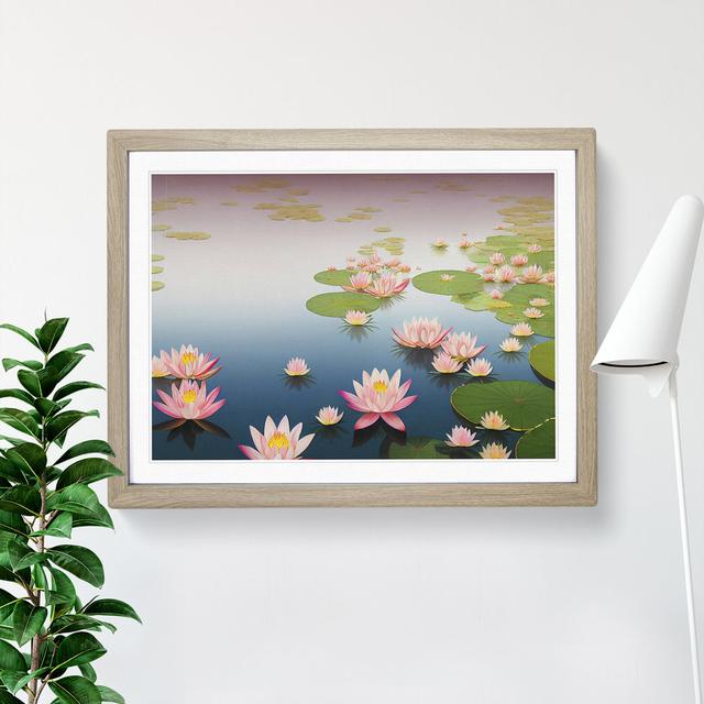 Adorable Water Lily Pond - Picture Frame Graphic Art ClassicLiving Frame Colour: Oak Framed, Size: 25cm H x 34cm W x 2cm D on Productcaster.