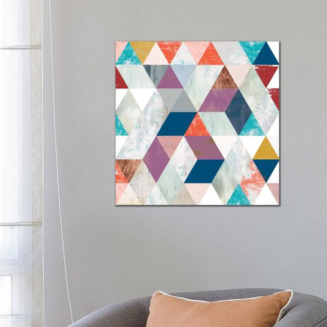 Bright Mosaic I by Victoria Borges - Wrapped Canvas Gallery-Wrapped Canvas Giclée Fjørde & Co Size: 66.04cm H x 66.04cm W x 1.9cm D on Productcaster.