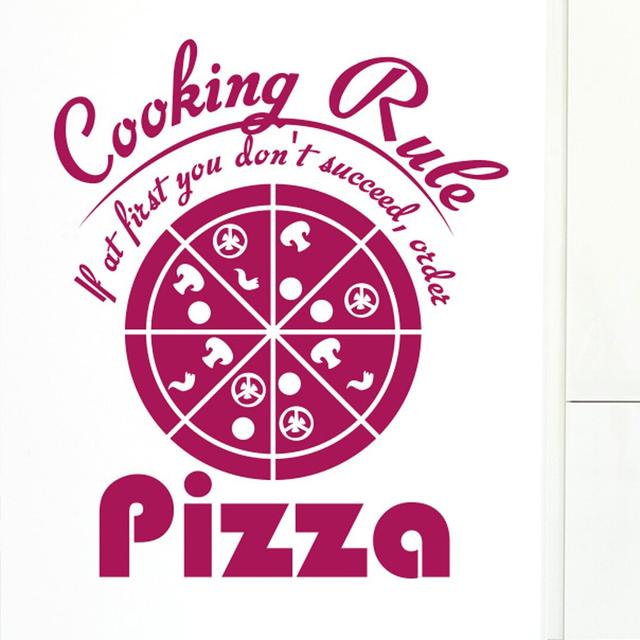 Cooking Rule If at First You Don't Succeed Order Pizza Wall Sticker Happy Larry Colour: Violet on Productcaster.