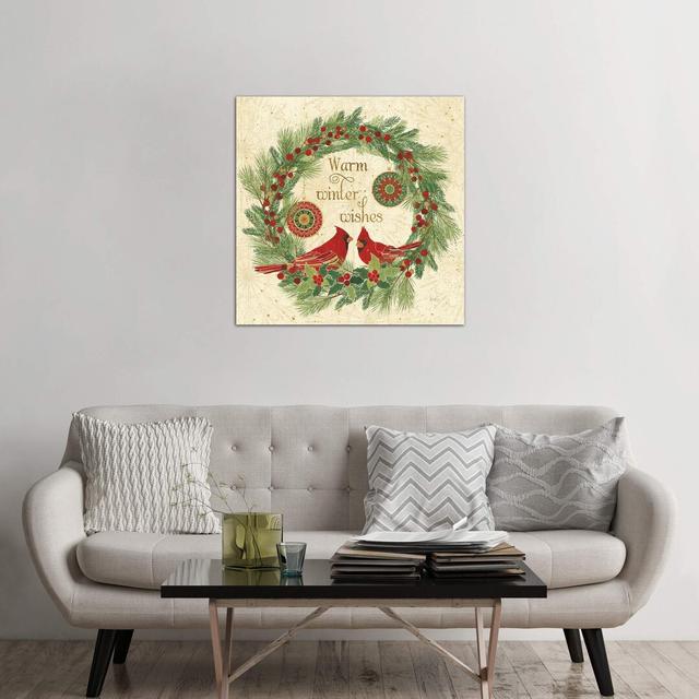 Winter Feathers Viii by Veronique Charron - Wrapped Canvas Print The Seasonal Aisle Size: 93.98cm H x 93.98cm W x 3.81cm D on Productcaster.