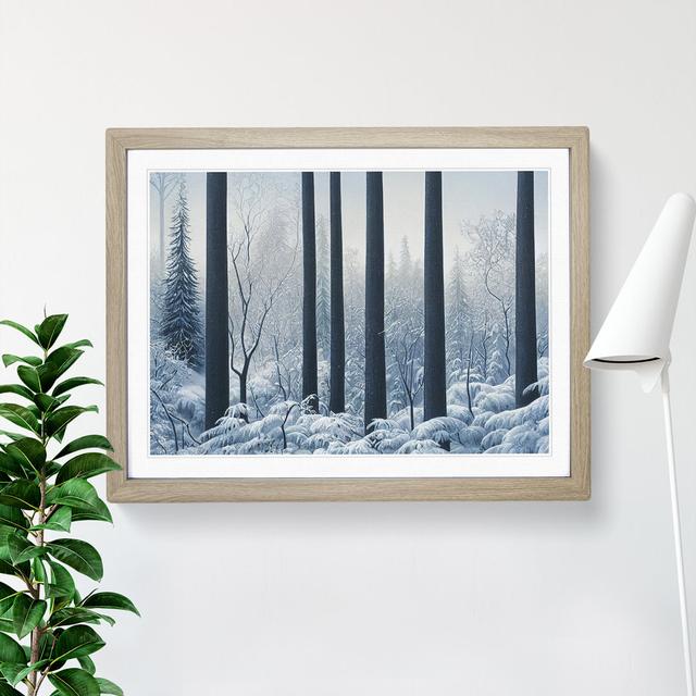 XH1022-10211X Winter Forest Snow Vol.4 - Single Picture Frame Print Alpen Home Size: 25cm H x 34cm W x 2cm D, Frame Colour: Oak on Productcaster.