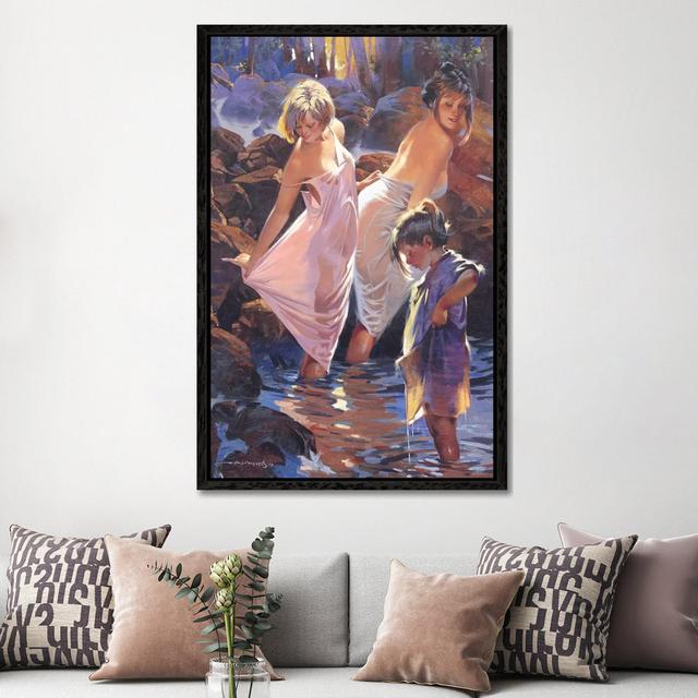 Dipping by Maher Morcos - Gallery-Wrapped Canvas Giclée on Canvas Ebern Designs Format: Black Floater Framed, Size: 152.4cm H x 101.6cm W on Productcaster.