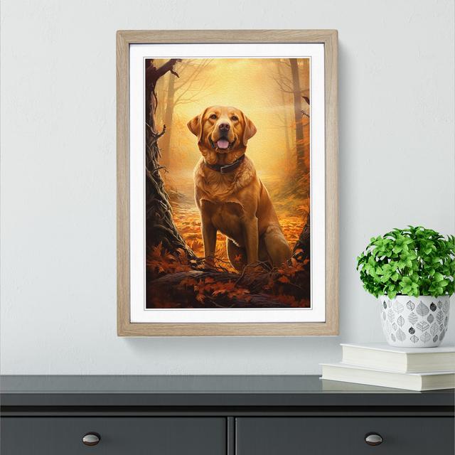 Labrador Retriever Renaissance - Single Picture Frame Print on Wood Marlow Home Co. Size: 46cm H x 34cm W x 2cm D, Format: Oak Framed on Productcaster.