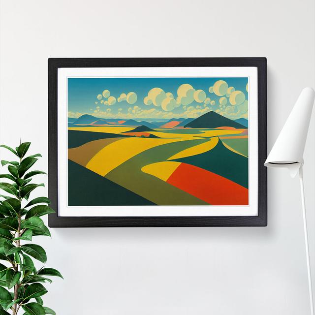 Abstract Meadow Landscape Vol.2 - Single Picture Frame Print Marlow Home Co. Size: 25cm H x 34cm W x 2cm D, Frame Colour: Black on Productcaster.