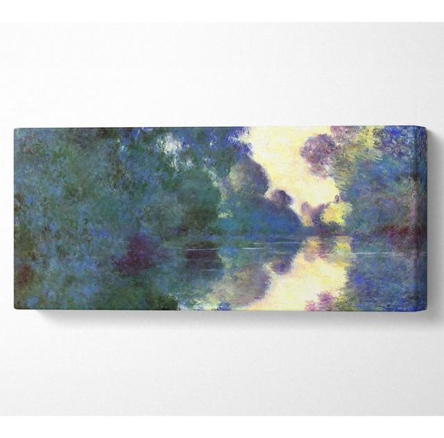 Monet Morning on the Seine at Giverny - Wrapped Canvas Art Prints Ivy Bronx Size: 40.6cm H x 101.6cm W on Productcaster.