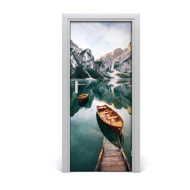 Adhesive Boat on the Lake Door Sticker Coloray on Productcaster.