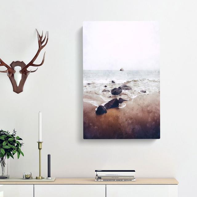 Rocks upon a Beach in San Francisco - Wrapped Canvas Graphic Art Print East Urban Home Size: 91cm H x 60cm W x 3cm D on Productcaster.