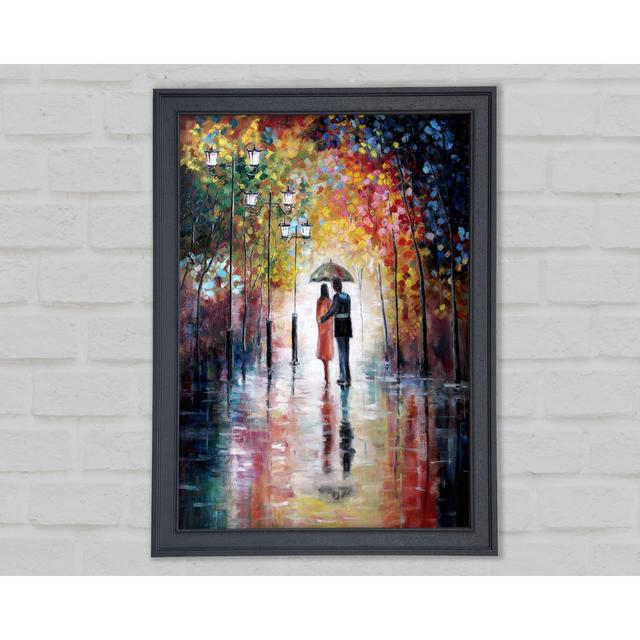 Romantic Walk Through The City - Print Ophelia & Co. Format: Grey Framed Paper, Size: 84.1cm H x 118.9cm W x 1.5cm D on Productcaster.