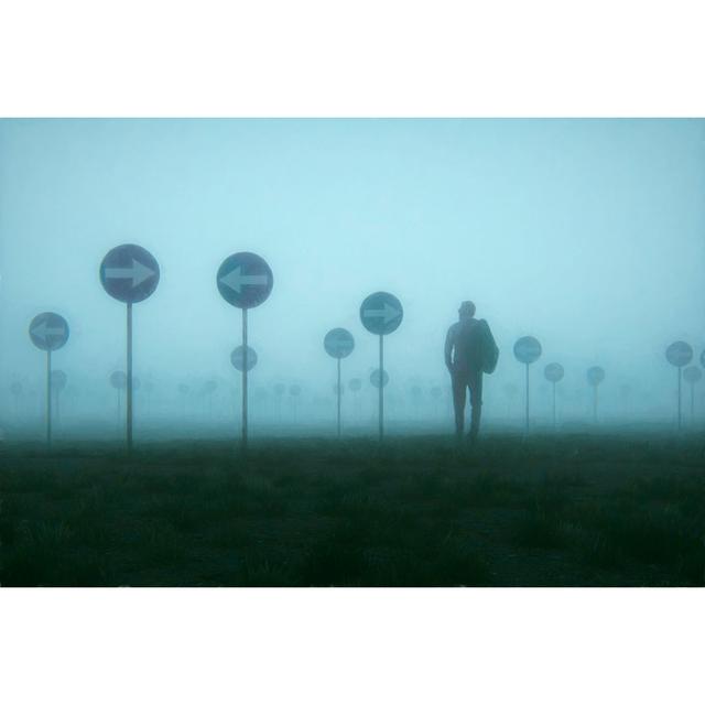 Lost And Confused Businessman Walking In Meadow by Gremlin - No Frame Print on Canvas 17 Stories Size: 20cm H x 30cm W on Productcaster.