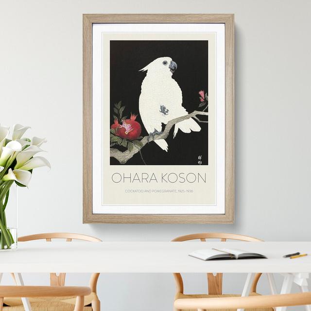 Cockatoo & Pomegranate by Ohara Koson - Picture Frame Art Prints East Urban Home Frame Option: Oak, Size: 65cm H x 48cm W x 2cm D on Productcaster.