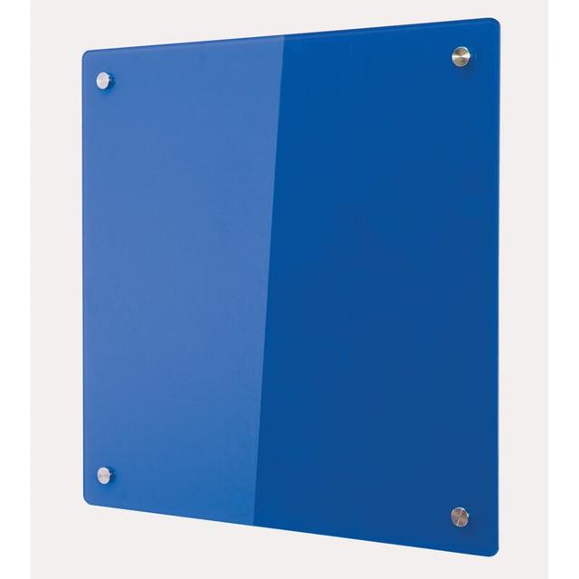 Wall Mounted Glass Board Symple Stuff Size: 50 cm H x 50 cm W, Colour: Blue on Productcaster.