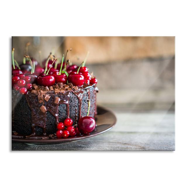 Heavenly Chocolate Cake - No Frame Print on Glass Brayden Studio Size: 60cm H x 80cm W on Productcaster.