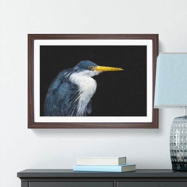 Pied Heron - Picture Frame Graphic Art Print East Urban Home Format: Walnut, Size: 33cm H x 45cm W x 2cm D on Productcaster.