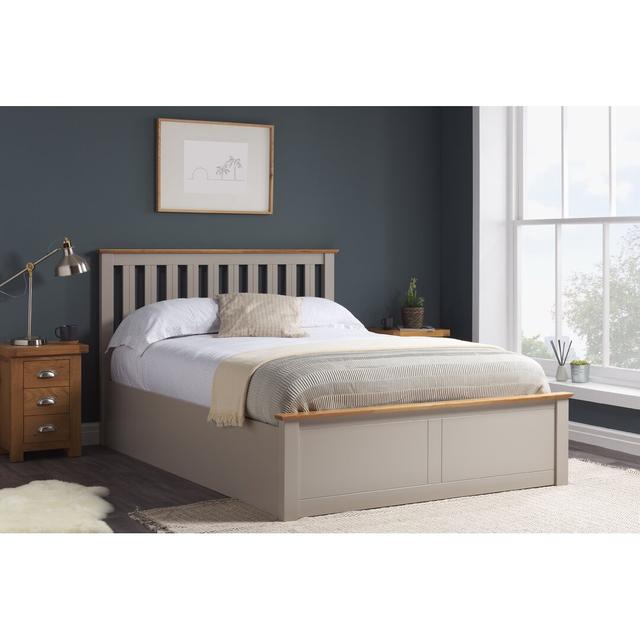 Verona Wooden Ottoman Bed Three Posts Size: Double (4'6), Colour: Pearl Grey on Productcaster.