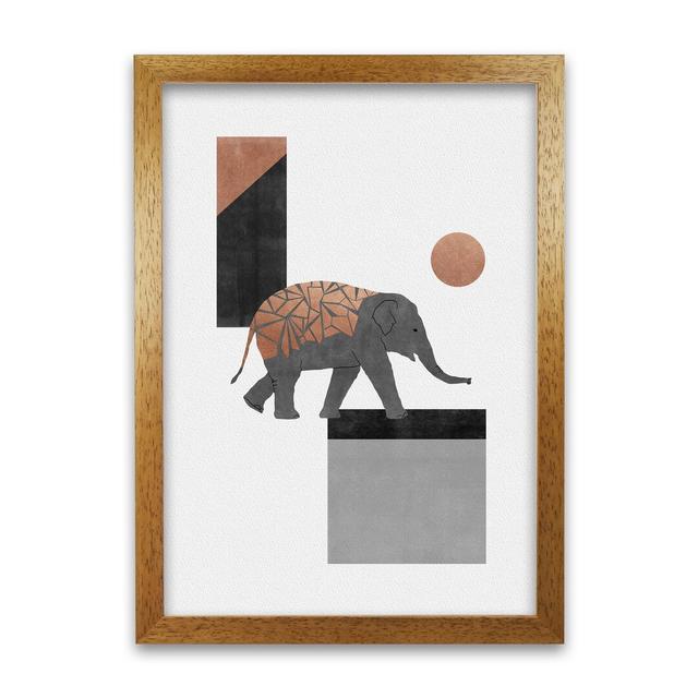 Orara Elephant Mosaic I - Print Bloomsbury Market Frame Option: Brown Framed, Size: 42cm H x 29cm W x 1cm D on Productcaster.