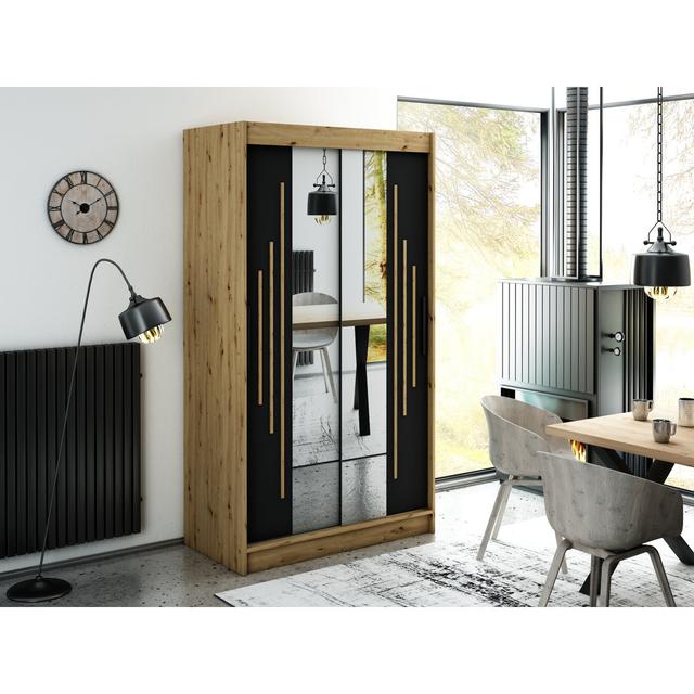 Schiebetürenschrank Dumfries Natur Pur Größe: 200 cm H x 120 cm B x 62 cm T on Productcaster.