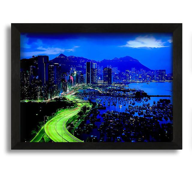 Tokyo Blues - Picture Frame Graphic Art in Canvas Ebern Designs Size: 60cm H x 84cm W x 10cm D on Productcaster.