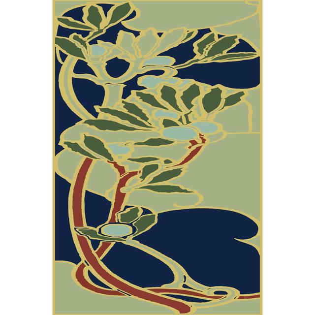 Nouveau Floral Panel I - Wrapped Canvas Graphic Art Rosalind Wheeler Size: 46cm H x 30cm W x 3.8cm D on Productcaster.