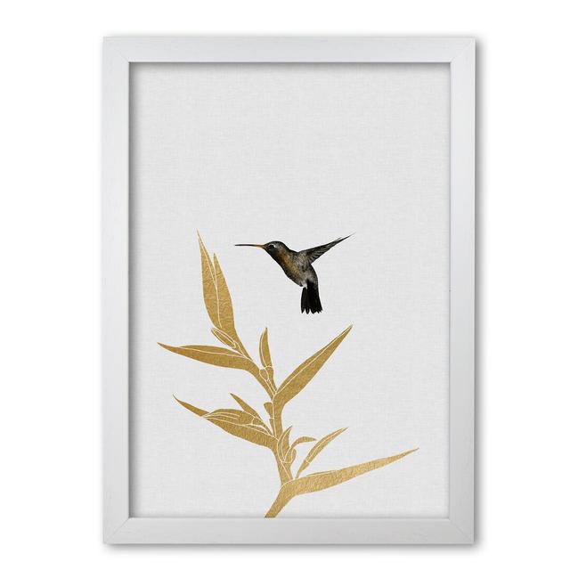 Hummingbird & Flower II - Graphic Art Print on Paper East Urban Home Size: 85 cm H x 60 cm W x 5 cm D, Format: White Grain Frame on Productcaster.